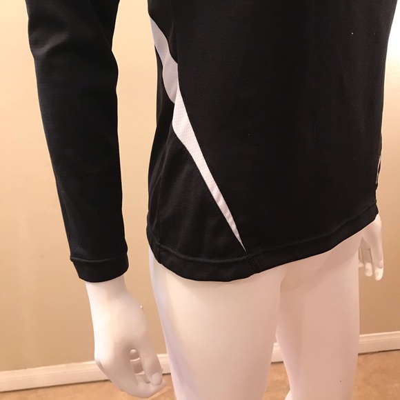 Jockey Athletic Pullover Quarter Zip Womens Size Small Black White Long Sleeve - Picture 7 of 14